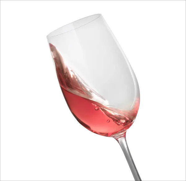 Glass Delicious Rose Wine Isolated White — Stockfoto