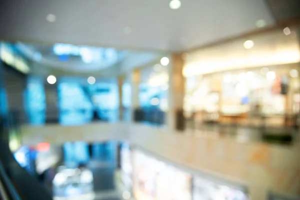 Blurred View Shopping Mall Different Stores Bokeh Effect — Fotografia de Stock