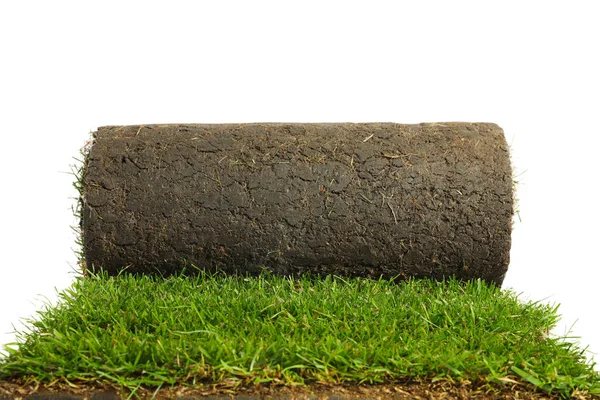 Rolled Sod Grass White Background — Stock Photo, Image