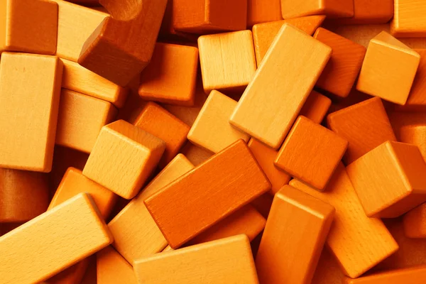 Orange Wooden Construction Set Background Top View — Fotografia de Stock