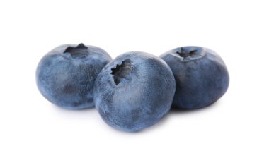 Tasty ripe fresh blueberries on white background