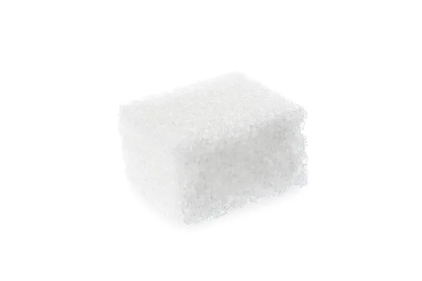 One Refined Sugar Cube Isolated White — Zdjęcie stockowe