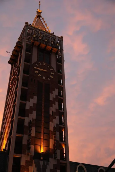 Batumi Georgia May 2022 Beautiful Piazza Boutique Hotel Colorful Twilight —  Fotos de Stock