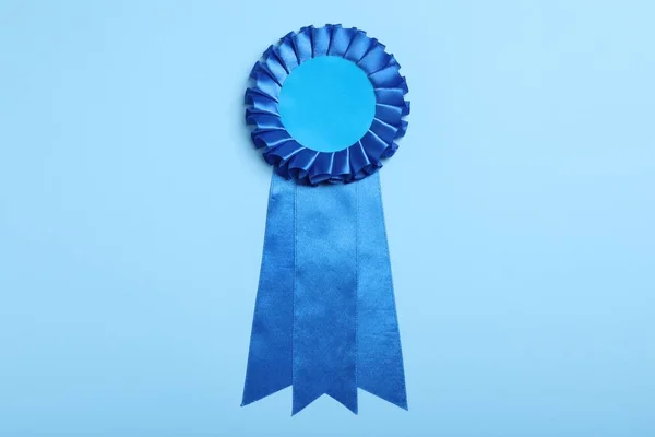 Голубая Лента Бирюзовом Фоне Вид Сверху — стоковое фото