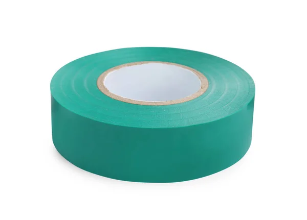 Turquoise Insulating Tape Isolated White Electrician Supply — Foto Stock