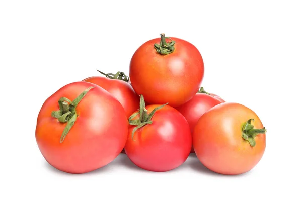 Delicious Fresh Ripe Tomatoes White Background — Stok fotoğraf