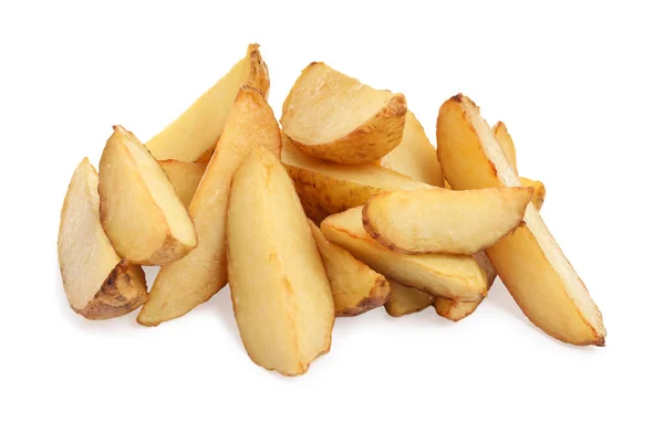 Smaklig Bakad Potatis Kilar Vit Bakgrund — Stockfoto