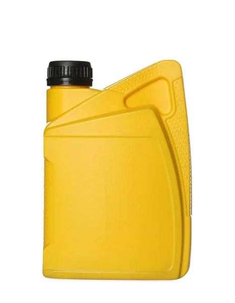 Motor Oil Yellow Container Isolated White — Stockfoto