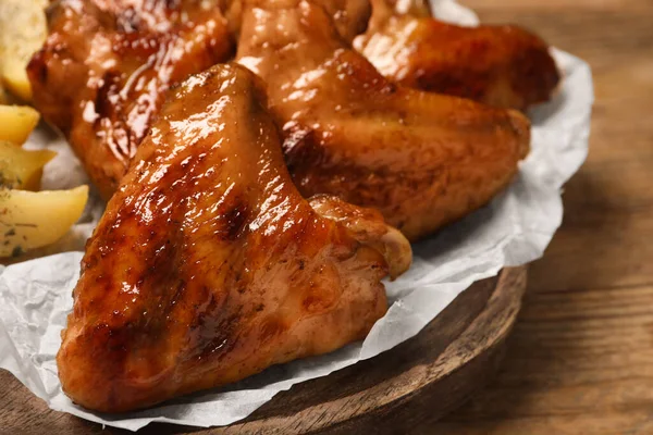 Closeup View Delicious Fried Chicken Wings — Fotografia de Stock