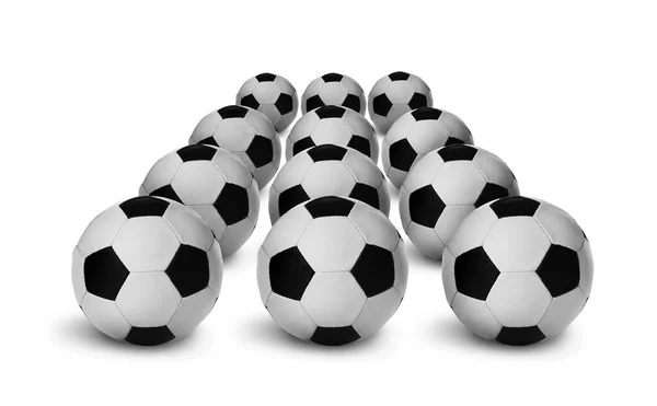 Set New Soccer Balls White Background — ストック写真