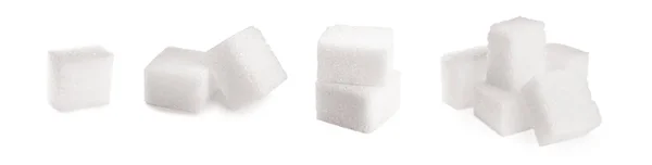 Set Cubes Sugar White Background Banner Design — ストック写真