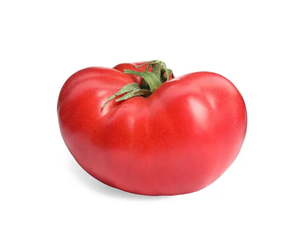 Whole Ripe Red Tomato Isolated White — Zdjęcie stockowe