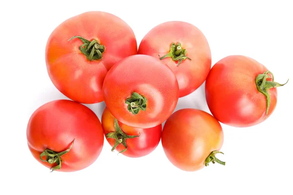 Delicious Fresh Ripe Tomatoes White Background Top View —  Fotos de Stock