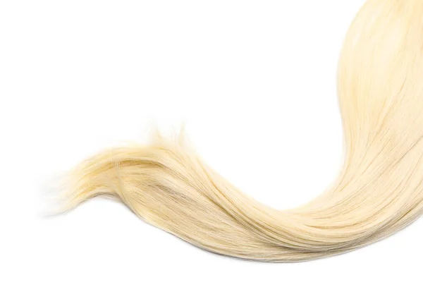 Zámek Krásné Blond Rovné Vlasy Izolované Bílém Horní Pohled — Stock fotografie