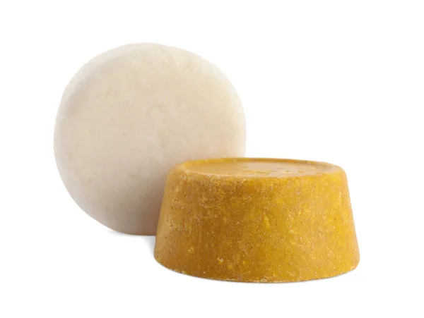 Solid Shampoo Bars White Background Hair Care — Fotografia de Stock