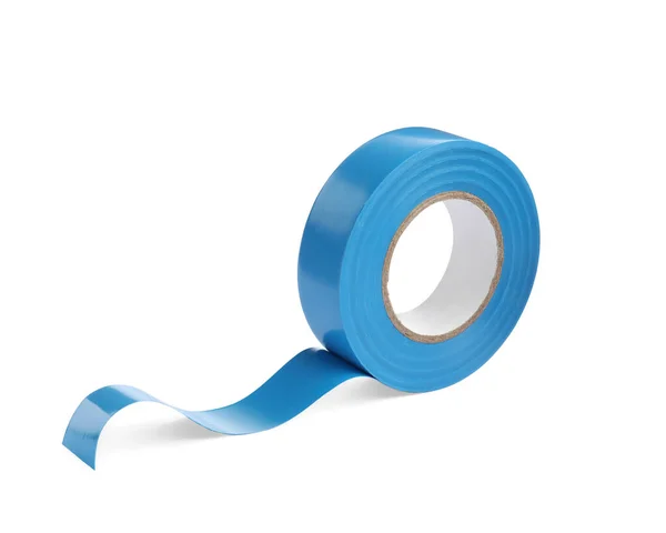 Reel Light Blue Insulating Tape Isolated White — Stock Photo, Image