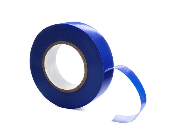 Reel Blue Insulating Tape Isolated White — Foto Stock
