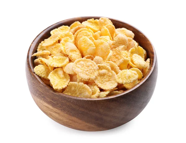 Bowl Tasty Crispy Corn Flakes Isolated White — Φωτογραφία Αρχείου