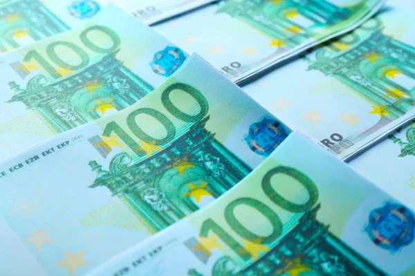 Eurobankjegyek Háttérként Közelkép Pénz Finanszírozás — Stock Fotó
