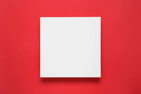 Blank Canvas Red Background Top View Space Design — Photo