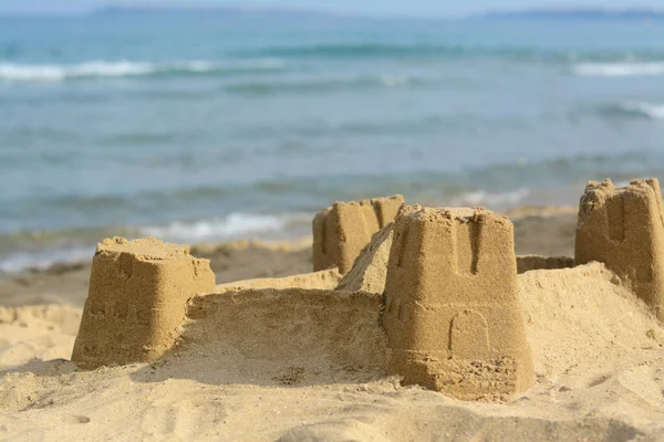 Beautiful Sand Castle Beach Sea — Stock fotografie