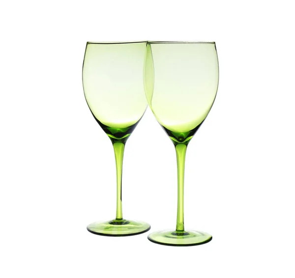 Elegant Clean Empty Glasses White Background — Stock Photo, Image