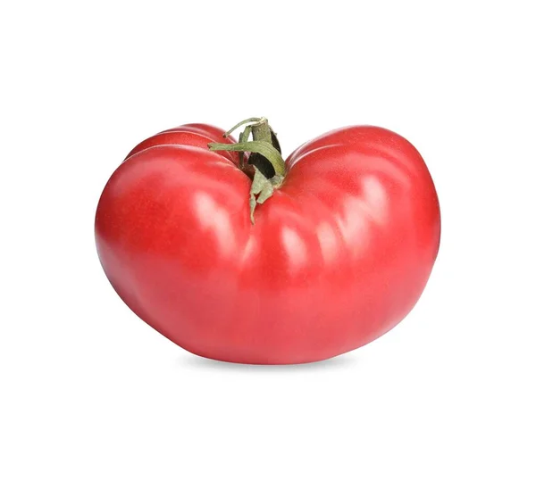 Whole Ripe Red Tomato Isolated White — Zdjęcie stockowe