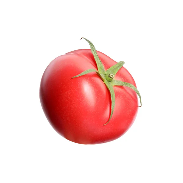 Tomate Vermelho Maduro Fresco Sobre Fundo Branco — Fotografia de Stock