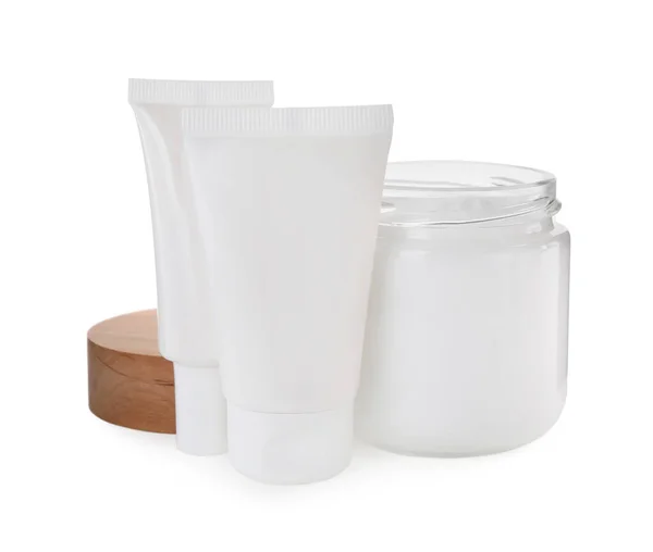 Jar Tubes Hand Cream White Background — Stock fotografie