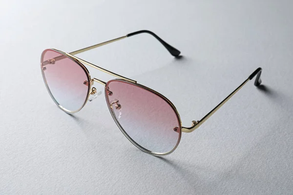 New Stylish Sunglasses White Background Closeup Fashionable Accessory — Photo