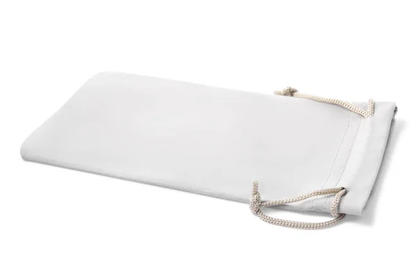 Soft Cloth Sunglasses Bag Isolated White — Stockfoto