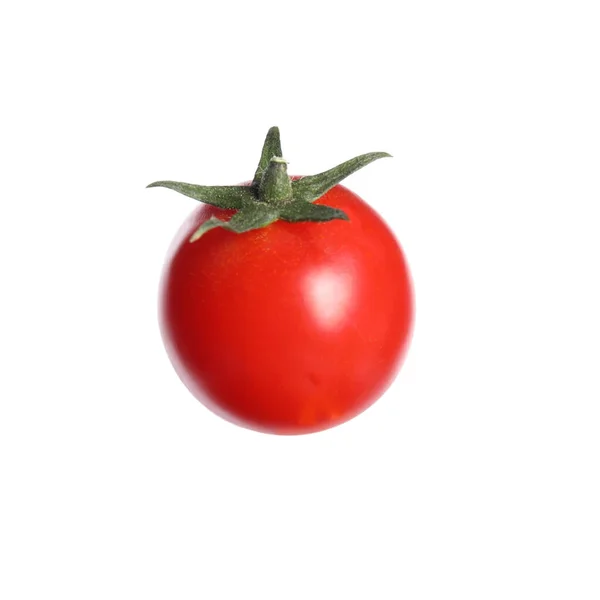 Verse Rijpe Cherry Tomaat Witte Achtergrond — Stockfoto