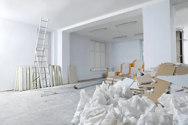 Used New Building Materials Room Prepared Renovation —  Fotos de Stock
