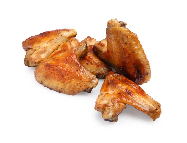 Delicious fried chicken wings isolated on white background