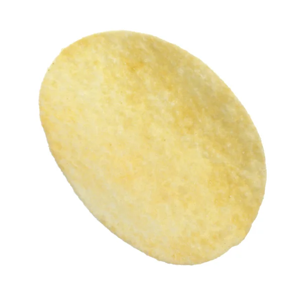 One Tasty Potato Chip Isolated White — Stock Fotó