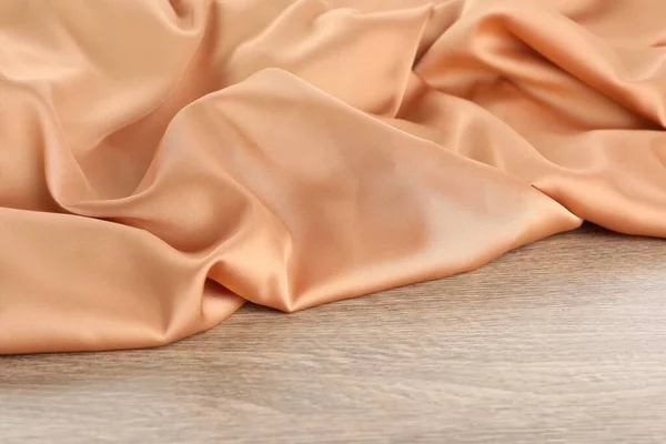 Beautiful Delicate Peach Silk Wooden Table — Stockfoto
