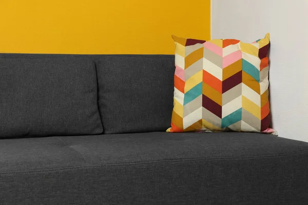 Bright Cushion Grey Sofa Room — 스톡 사진