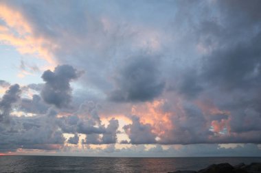 Picturesque view of sky with beautiful clouds over sea