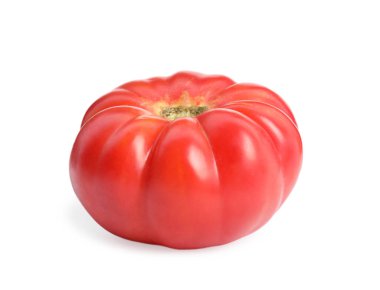Whole ripe red tomato isolated on white