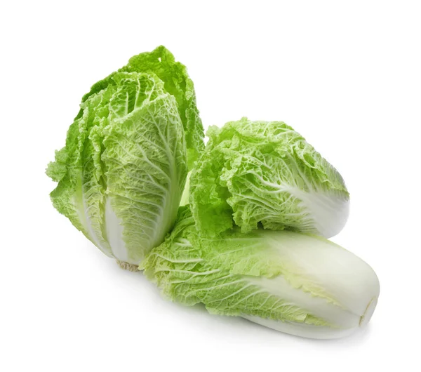 Fresh Tasty Chinese Cabbages White Background — Photo