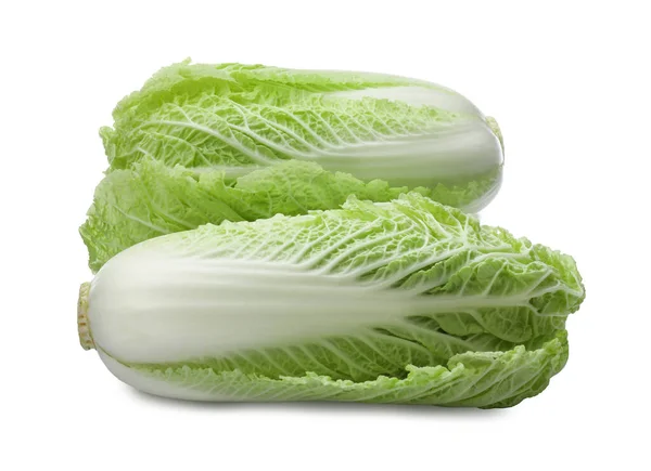 Fresh Tasty Chinese Cabbages White Background — 스톡 사진