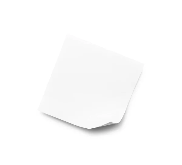 Blank Sticky Note White Background Top View — Stockfoto