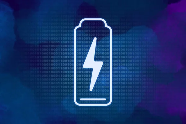Ikona Ładowania Baterii Niebieskim Tle Ilustracja — Zdjęcie stockowe