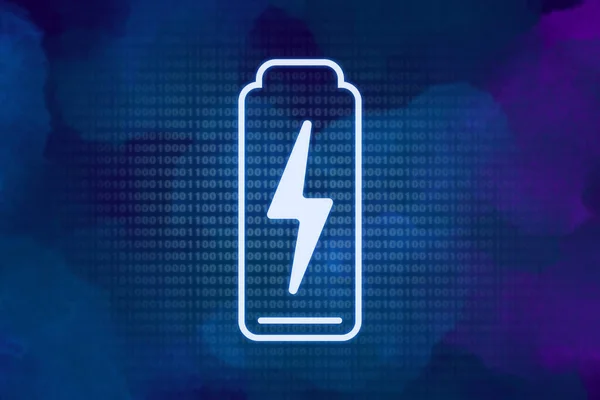 Battery Charging Icon Blue Background Illustration — Stock Photo, Image