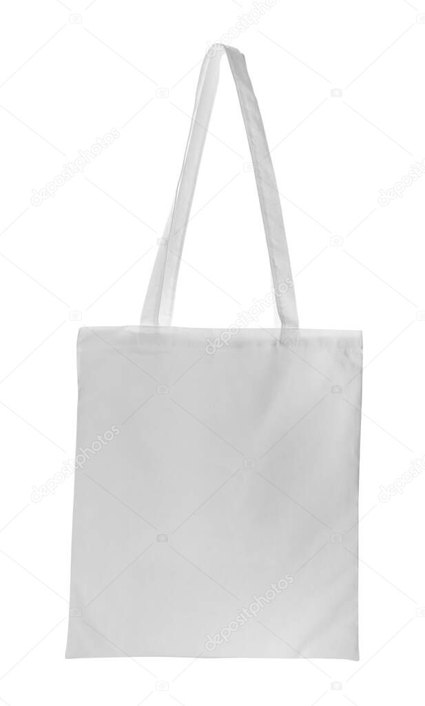 Blank textile bag on white background. Space for design