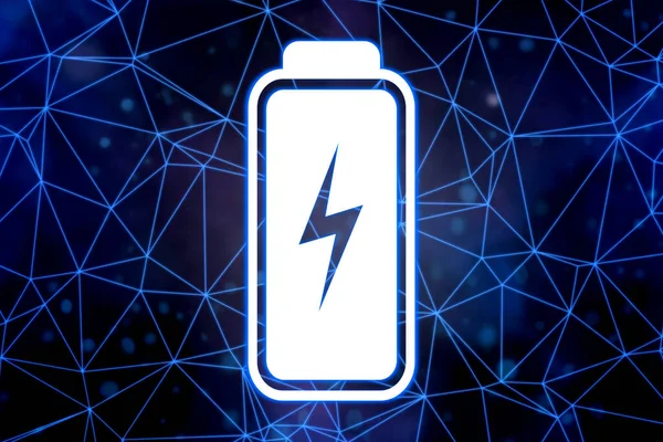 Fully Charged Battery Dark Background Illustration — Stok fotoğraf