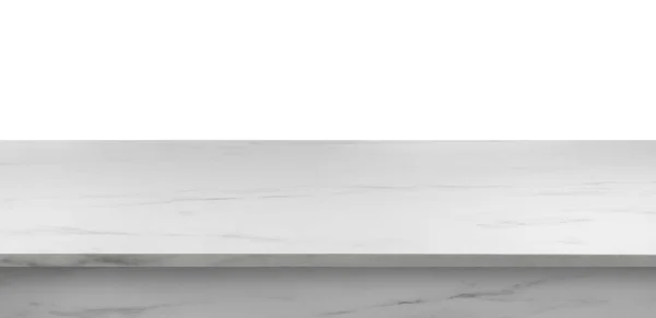 Leeg Marmeren Oppervlak Geïsoleerd Wit Mockup Voor Ontwerp — Stockfoto