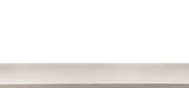 Empty clean wooden surface isolated on white
