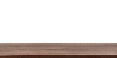 Empty brown wooden surface isolated on white