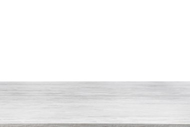 Empty clean wooden surface isolated on white